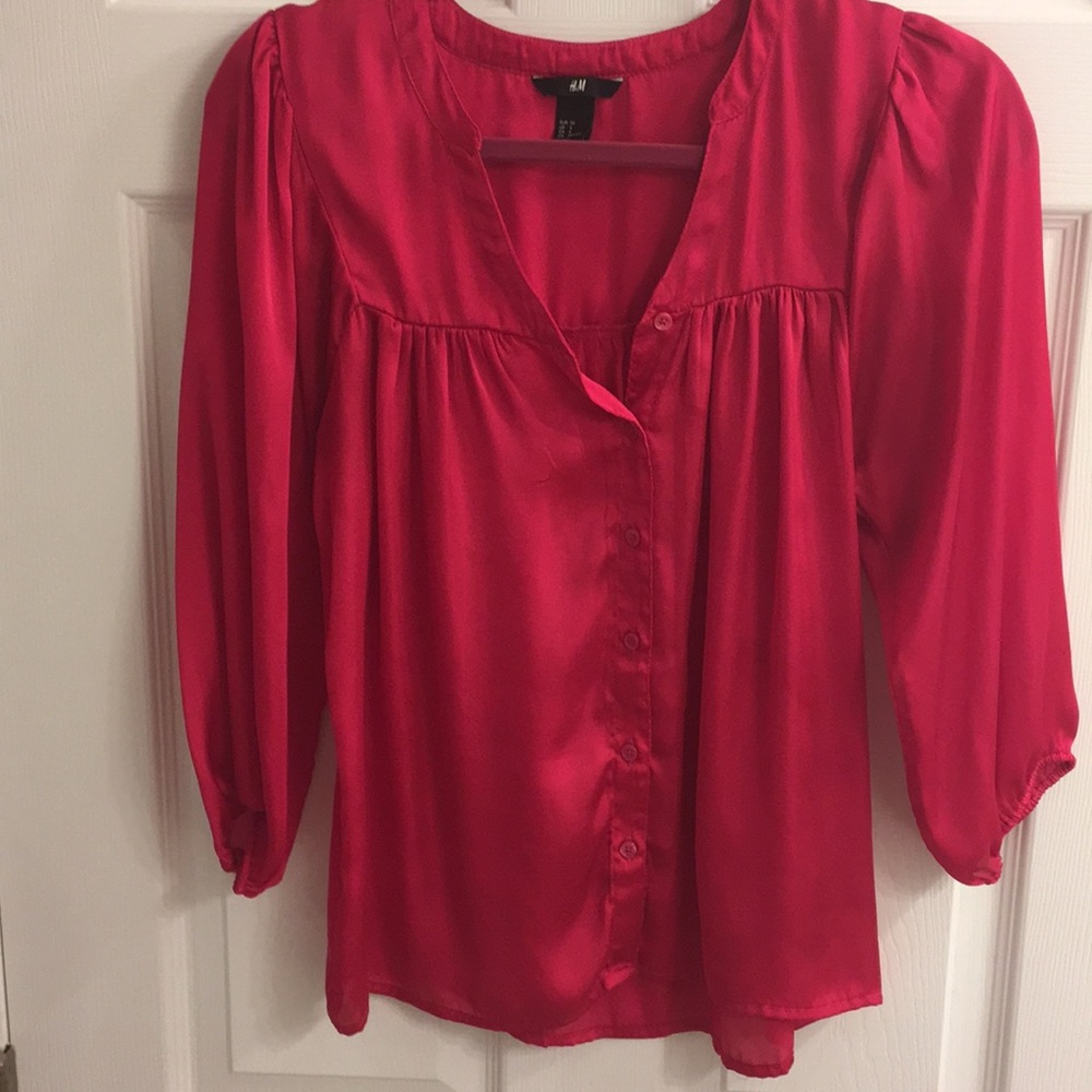H&M pink silky top